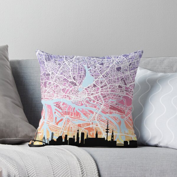 Item preview, Hamburg Skyline Map designed and sold by ArtPrints.