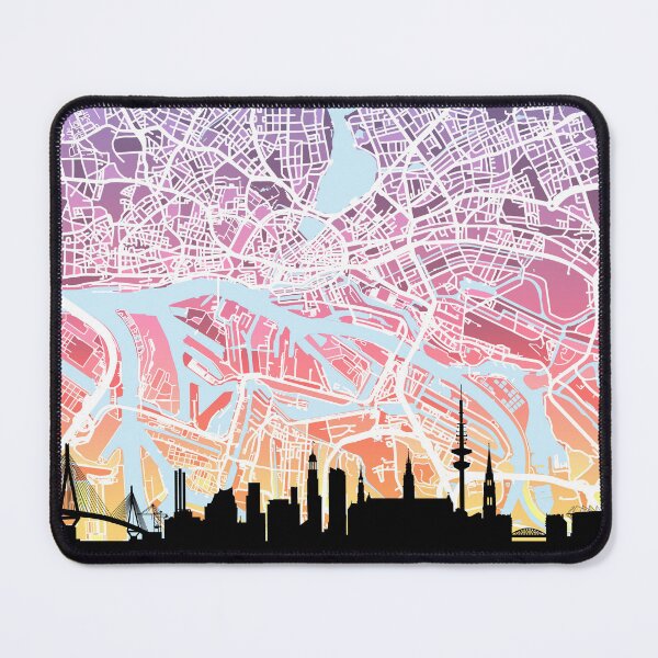 Item preview, Hamburg Skyline Map designed and sold by ArtPrints.