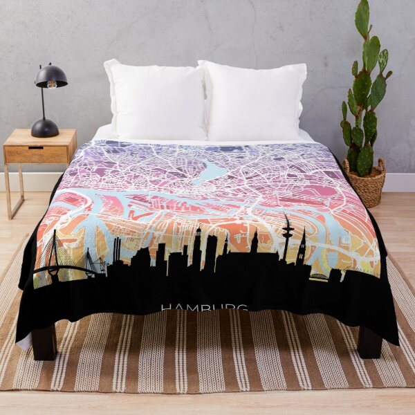 Item preview, Hamburg Skyline Map designed and sold by ArtPrints.