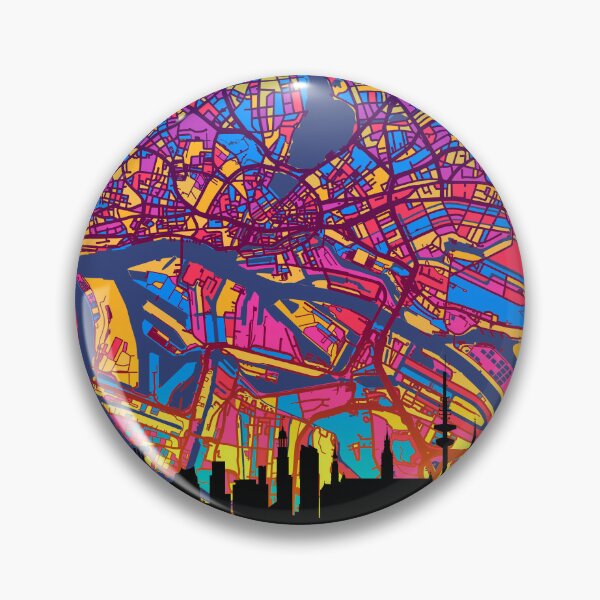 Item preview, Hamburg Skyline Map designed and sold by ArtPrints.