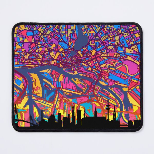 Item preview, Hamburg Skyline Map designed and sold by ArtPrints.