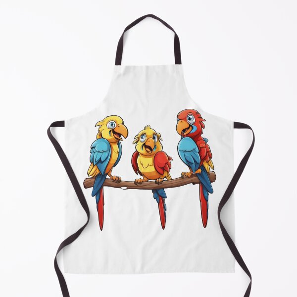 Item preview, Cartoon three parrots on a perch laughing and chortling designed and sold by spoo-art.