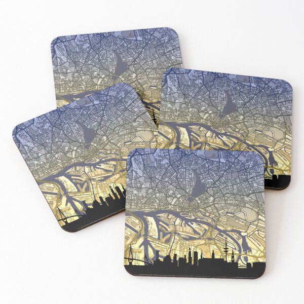 Artikelvorschau, Hamburger Skyline-Karte entworfen und verkauft von ArtPrints.
