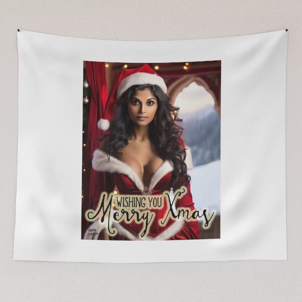 Item preview, Indian Lady wishing Merry Xmas;  designed and sold by StickerApe.