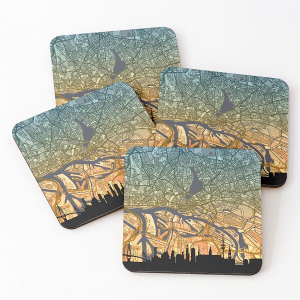Item preview, Hamburg Skyline Map designed and sold by ArtPrints.