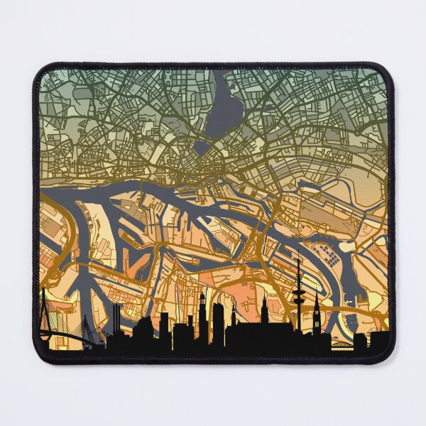 Item preview, Hamburg Skyline Map designed and sold by ArtPrints.