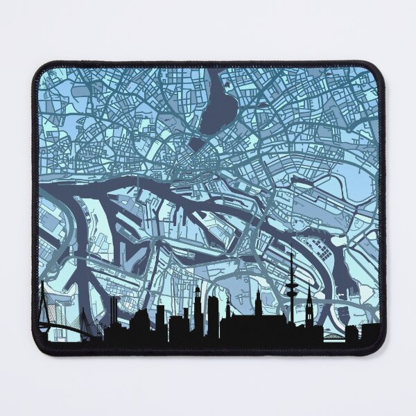 Item preview, Hamburg Skyline Map designed and sold by ArtPrints.