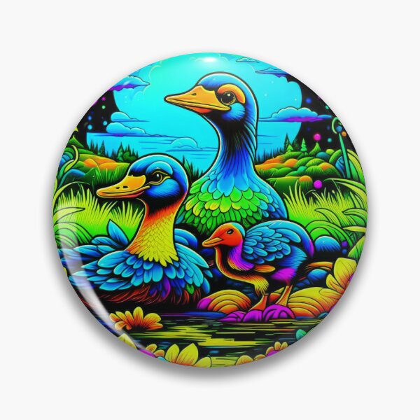 Item preview, Feathery Fantasia Ducks in Vivid Brushstrokes designed and sold by Daniel Dudgeon.