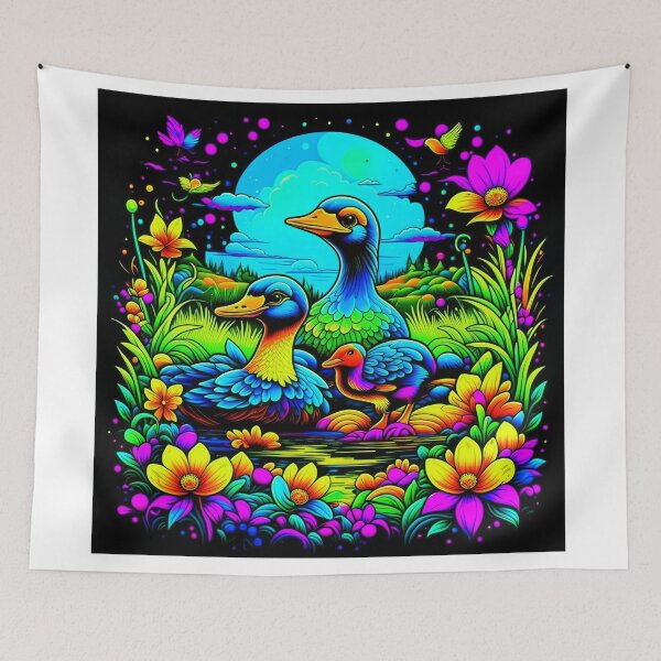 Item preview, Feathery Fantasia Ducks in Vivid Brushstrokes designed and sold by Daniel Dudgeon.