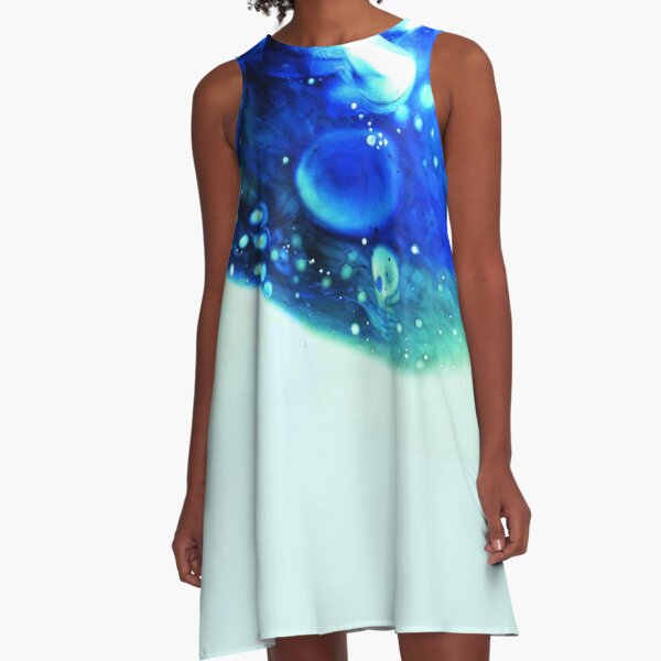Abstrakte Kunst - Fluid Art - Kosmos A-Linien Kleid