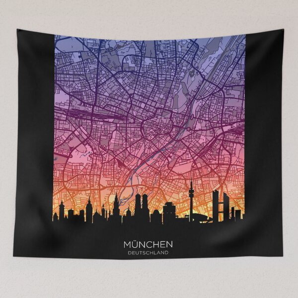 Item preview, Munich Skyline Map designed and sold by ArtPrints.