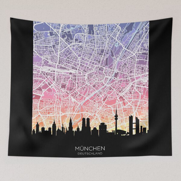 Item preview, Munich Skyline Map designed and sold by ArtPrints.