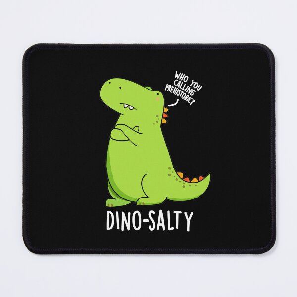 Item preview, Dino-salty Funny Dinosaur Puns (Dark BG) designed and sold by punnybone.