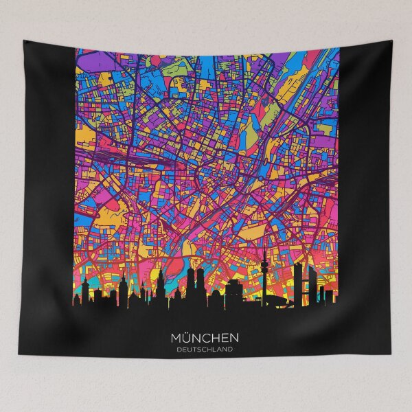 Item preview, Munich Skyline Map designed and sold by ArtPrints.