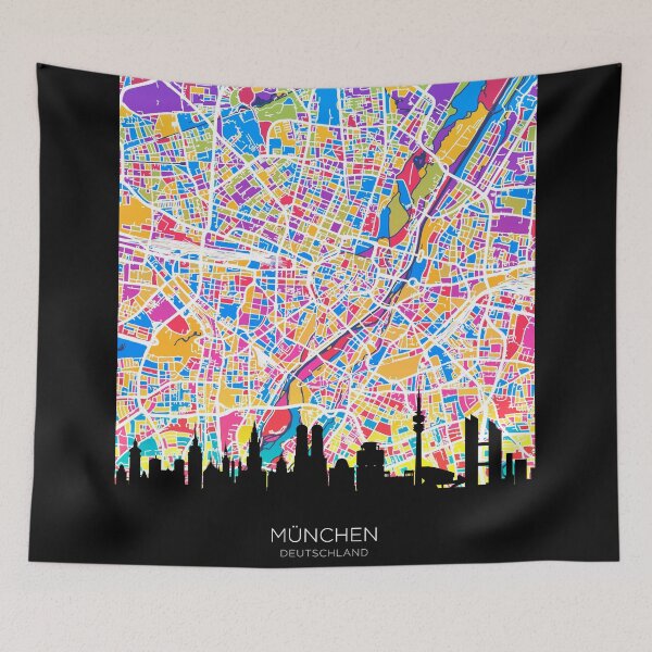 Item preview, Munich Skyline Map designed and sold by ArtPrints.