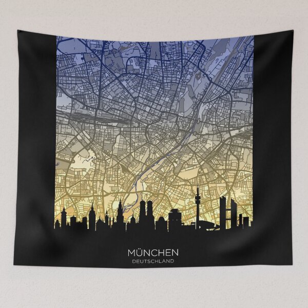 Item preview, Munich Skyline Map designed and sold by ArtPrints.