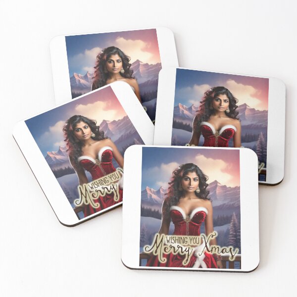Item preview, Indian Lady wishing Merry Xmas;  designed and sold by StickerApe.