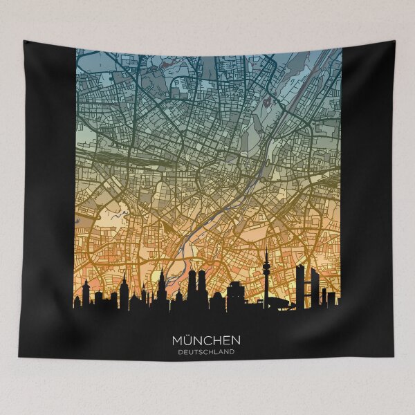 Item preview, Munich Skyline Map designed and sold by ArtPrints.