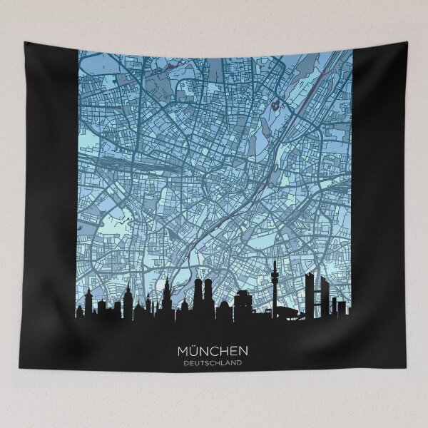 Item preview, Munich Skyline Map designed and sold by ArtPrints.