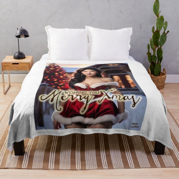 Item preview, Asian Woman wishing Merry Xmas; designed and sold by StickerApe.