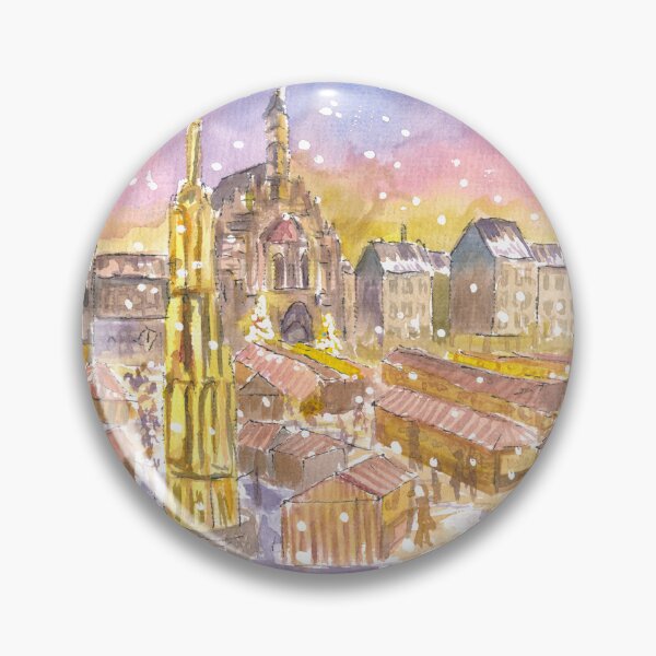 Item preview, Christkindlesmarkt Nuremberg Germany Illuminated at Night designed and sold by artshop77.