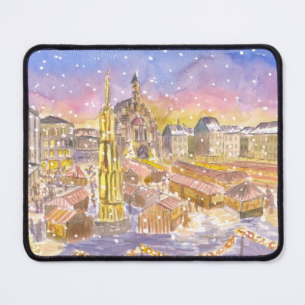 Item preview, Christkindlesmarkt Nuremberg Germany Illuminated at Night designed and sold by artshop77.