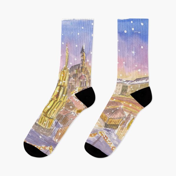 Item preview, Christkindlesmarkt Nuremberg Germany Illuminated at Night designed and sold by artshop77.