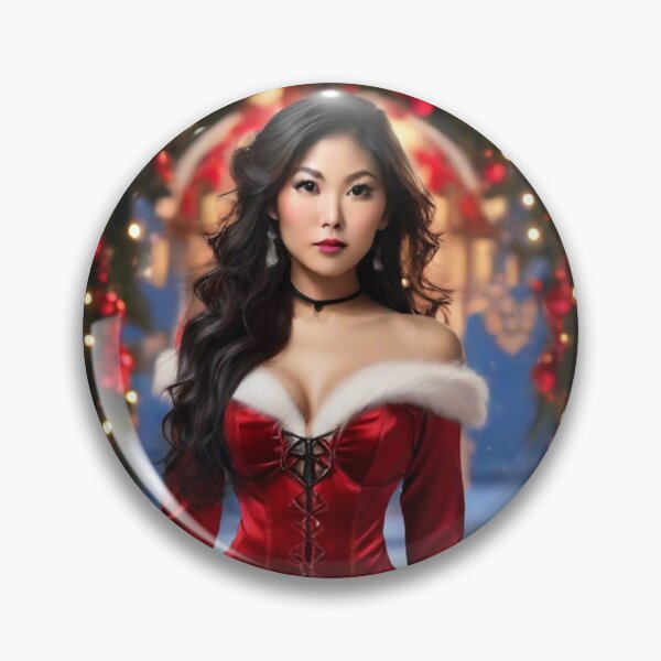 Item preview, Chinese Woman wishing Merry Xmas;  designed and sold by StickerApe.