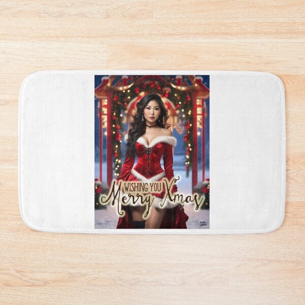 Item preview, Chinese Woman wishing Merry Xmas;  designed and sold by StickerApe.