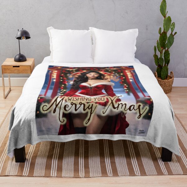 Item preview, Chinese Woman wishing Merry Xmas; designed and sold by StickerApe.