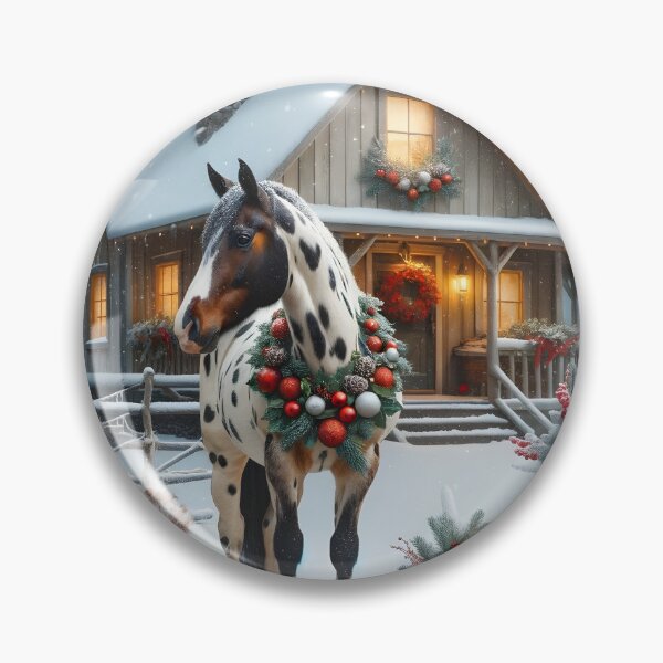 Item preview, Festive Appaloosa in snow cottagecore style designed and sold by DesignMT.