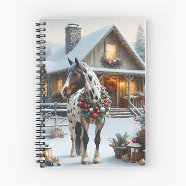 Item preview, Festive Appaloosa in snow cottagecore style designed and sold by DesignMT.