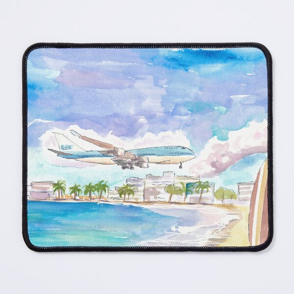 Item preview, Fascinating Sint Maarten Maho Beach Scene with Plane Landing designed and sold by artshop77.