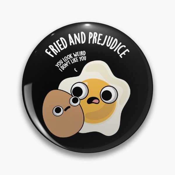 Item preview, Fried And Prejudice Funny Egg Puns (Dark BG) designed and sold by punnybone.