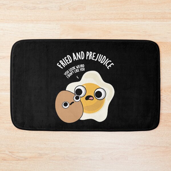 Item preview, Fried And Prejudice Funny Egg Puns (Dark BG) designed and sold by punnybone.