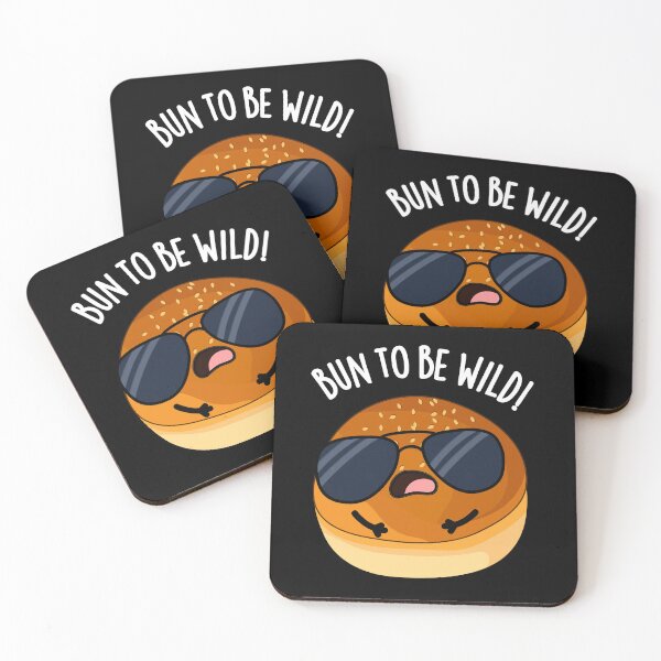 Item preview, Bun To Be Wild Funny Food Puns (Dark BG) designed and sold by punnybone.