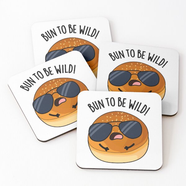 Item preview, Bun To Be Wild Funny Food Puns designed and sold by punnybone.
