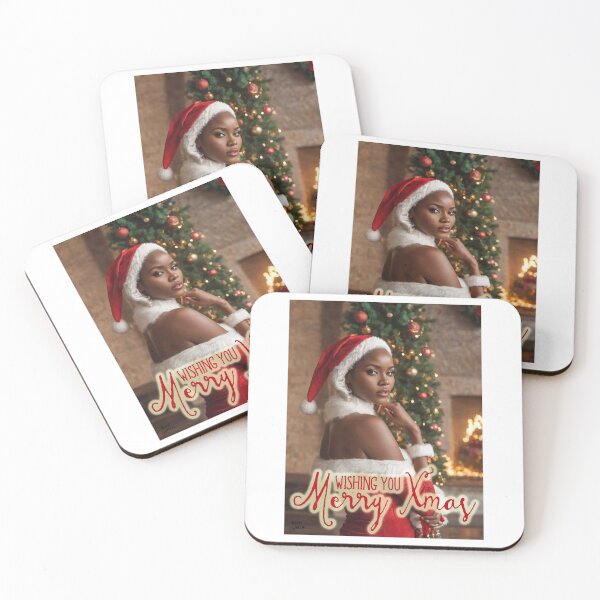 Item preview, African Beauty wishing Merry Xmas;  designed and sold by StickerApe.