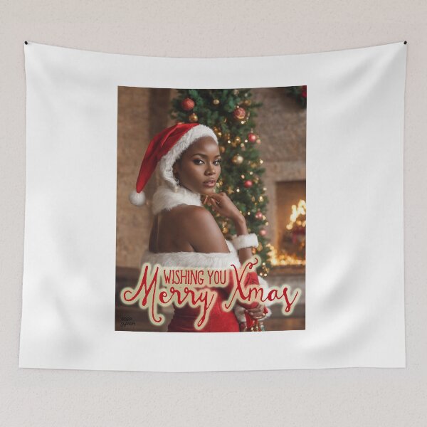 Item preview, African Beauty wishing Merry Xmas;  designed and sold by StickerApe.