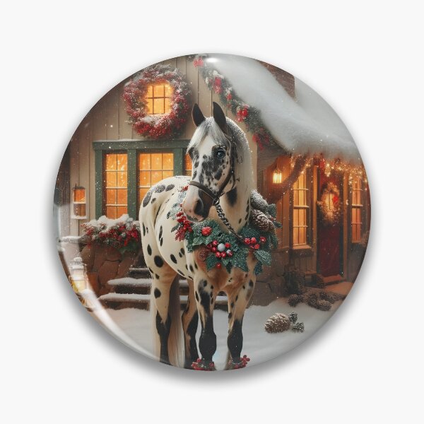 Item preview, Festive Appaloosa in snow cottagecore style designed and sold by DesignMT.