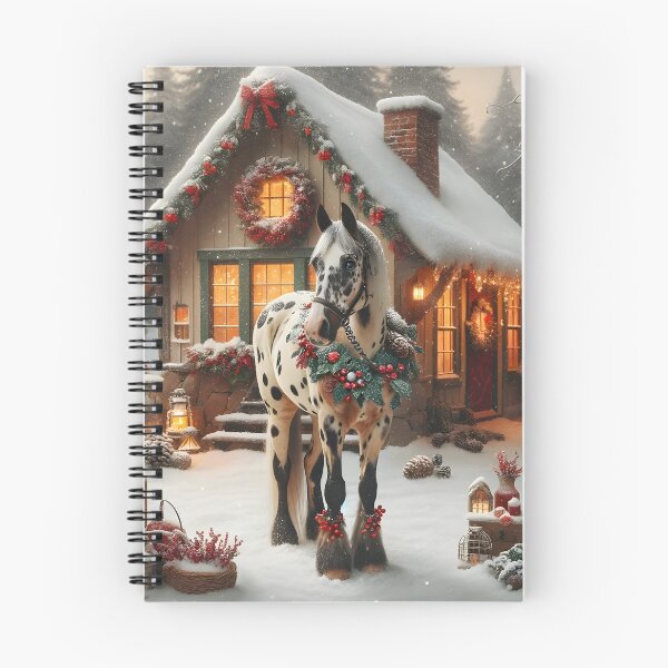 Item preview, Festive Appaloosa in snow cottagecore style designed and sold by DesignMT.