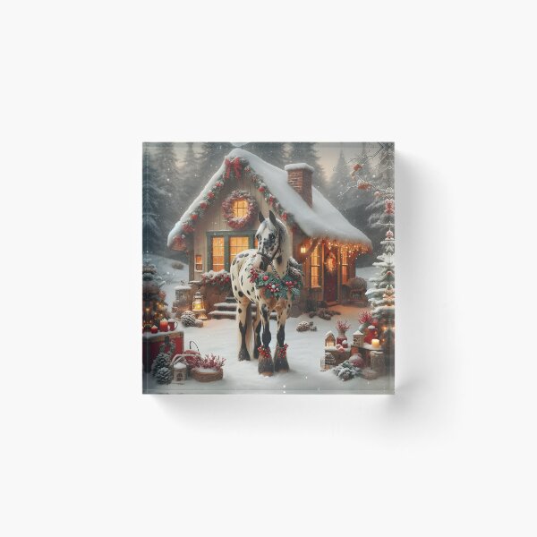 Item preview, Festive Appaloosa in snow cottagecore style designed and sold by DesignMT.