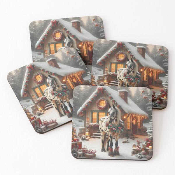 Item preview, Festive Appaloosa in snow cottagecore style designed and sold by DesignMT.