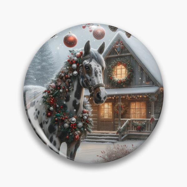 Item preview, Festive Appaloosa in snow cottagecore style designed and sold by DesignMT.