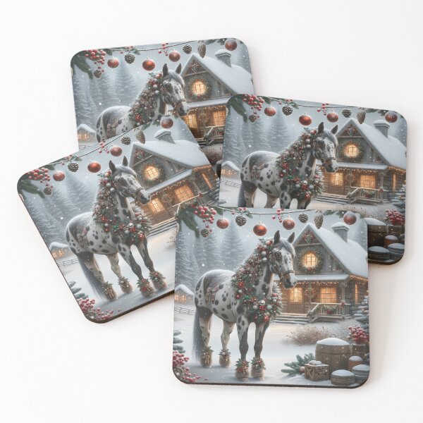 Item preview, Festive Appaloosa in snow cottagecore style designed and sold by DesignMT.