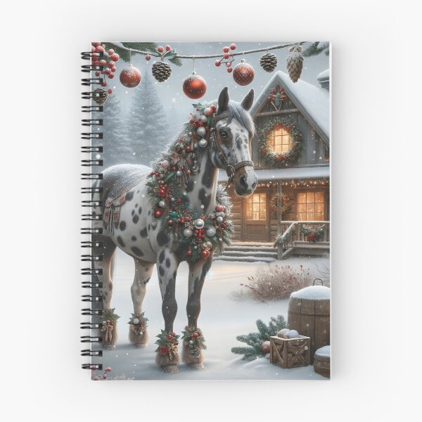 Artikelvorschau, Festliches Appaloosa im Schnee Cottagecore Stil entworfen und verkauft von DesignMT.