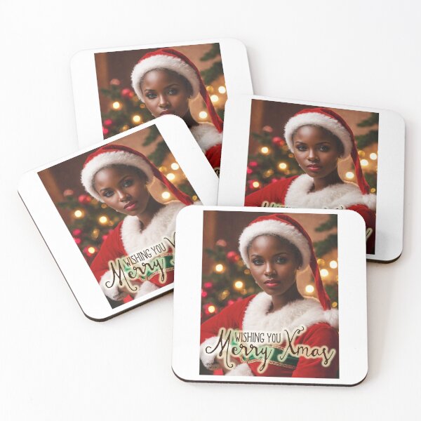 Item preview, African Beauty wishing Merry Xmas;  designed and sold by StickerApe.