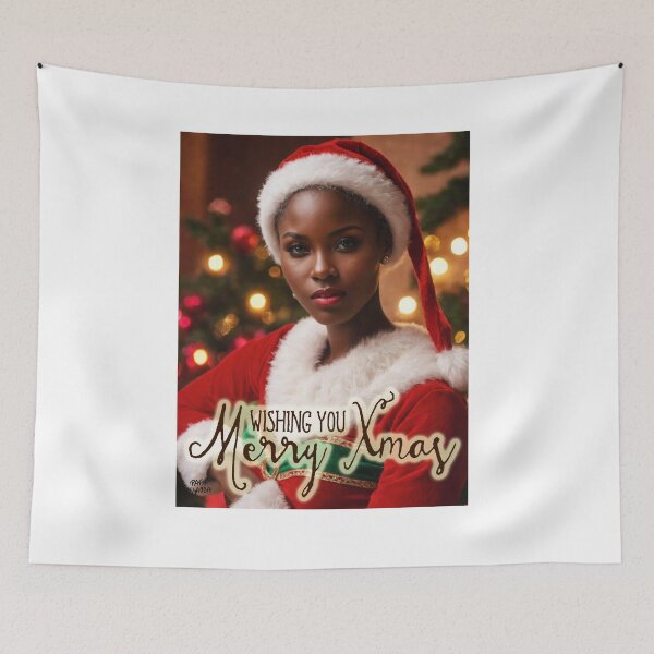 Item preview, African Beauty wishing Merry Xmas;  designed and sold by StickerApe.