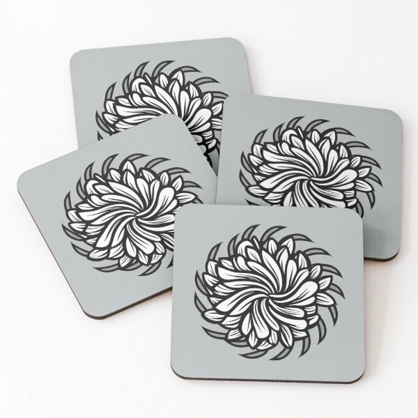 Item preview, star black gray floral border vector, black and white, clean lines, white background designed and sold by gulka8.
