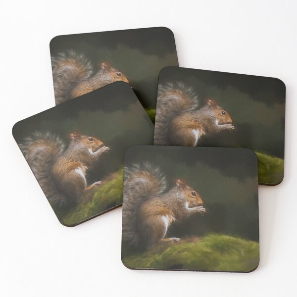 Item preview, Grey Squirrel digital illustration sitting on a wall. designed and sold by RobThorley.